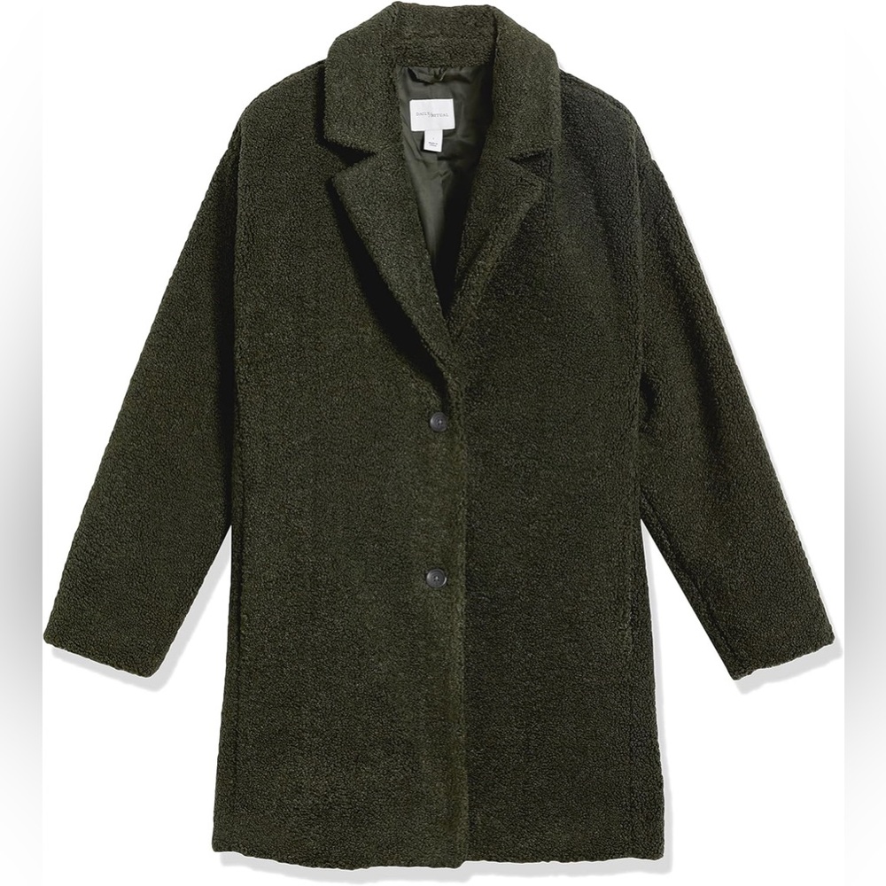 NWOT Teddy Bear Fleece Oversized-Fit Lapel Jacket by Daily Ritual - Picture 2 of 11